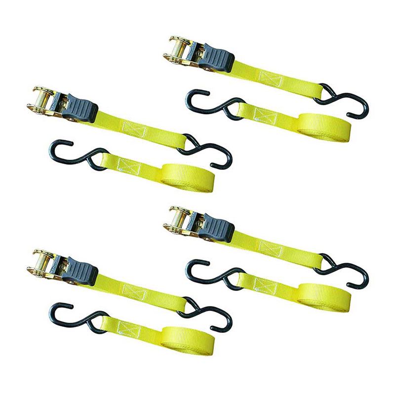 1'' X 15' Multicolor tumhandtag spärrrem med vinylbelagda S-krokar