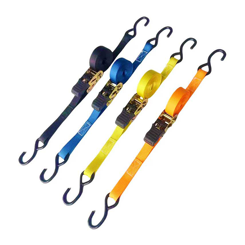 1'' X 15' Multicolor tumhandtag spärrrem med vinylbelagda S-krokar
