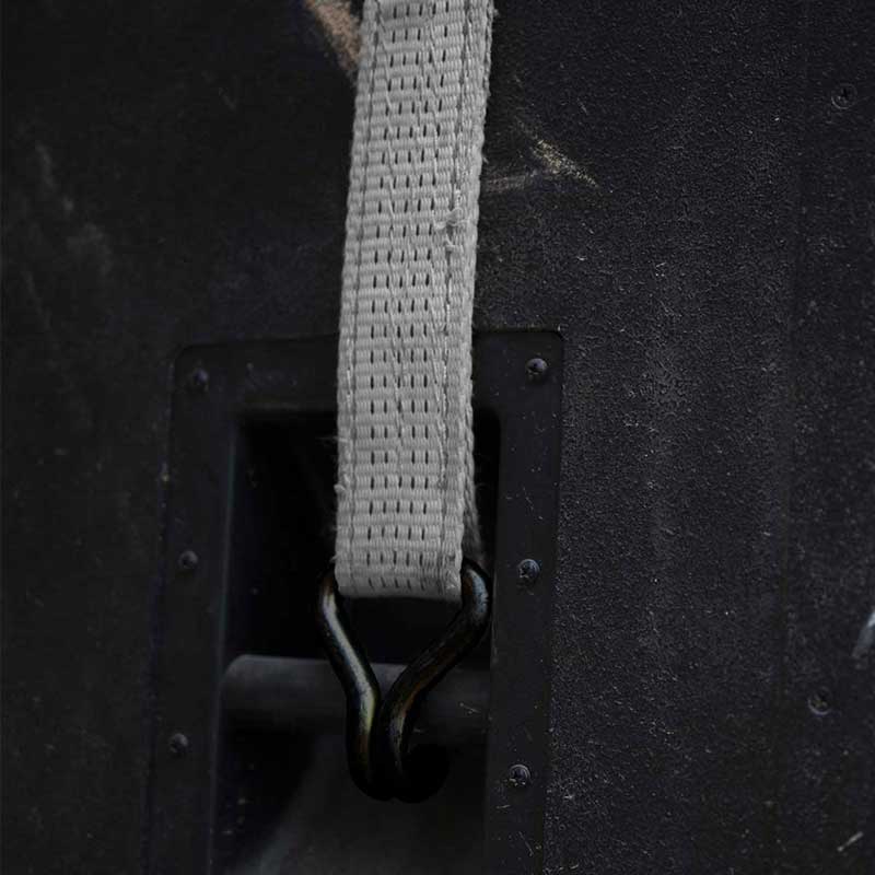 1'' X 15' gummibelagt handtag spärrrem med vinylbelagda trådkrokar